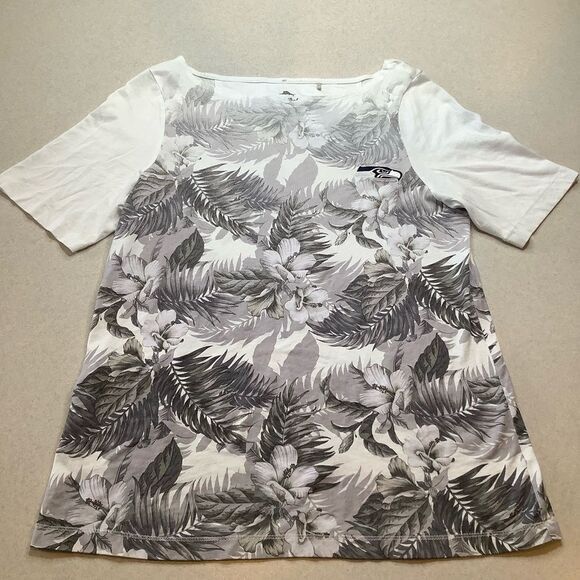 Seattle Seahawks Tommy Bahama White Floral Victory T-Shirt Small - Picture 2 of 8